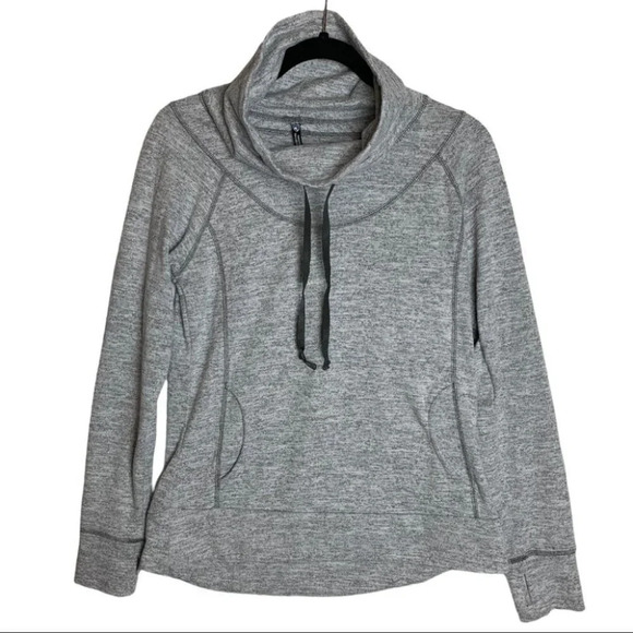 Kuhl Lea  Heather Gray Funnel Cowl Neck Pullover Sweater Sweatshirt Womens Sz M - Picture 2 of 15